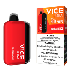 [vic2015b-mb] Manitoba *EXCISED* Disposable Vape Vice Ultra 60K Og Orange Ice Box of 4