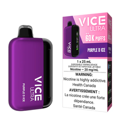 [vic2018b-mb] Manitoba *EXCISED* Disposable Vape Vice Ultra 60K Purple D Ice Box of 4
