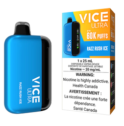 [vic2020b-mb] Manitoba *EXCISED* Disposable Vape Vice Ultra 60K Razz Rush Ice Box of 4