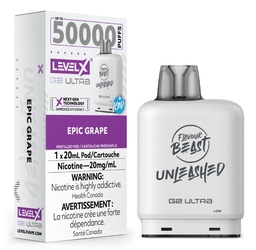 [fvb2305b-mb] Manitoba *EXCISED* Nicotine Pod Flavour Beast Level X Unleashed G2 Ultra Epic Grape Box of 6