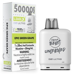 [fvb2306b-mb] Manitoba *EXCISED* Nicotine Pod Flavour Beast Level X Unleashed G2 Ultra Epic Green Grape Box of 6