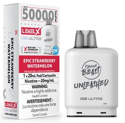 [fvb2309b-mb] Manitoba *EXCISED* Nicotine Pod Flavour Beast Level X Unleashed G2 Ultra Epic Strawberry Watermelon Box of 6