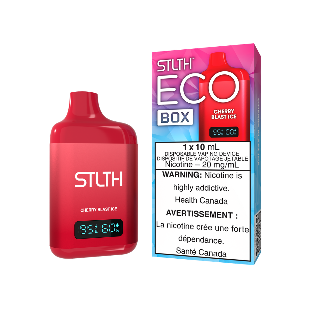 Manitoba *EXCISED* Disposable Vape STLTH Eco Box Cherry Blast Ice Box of 5