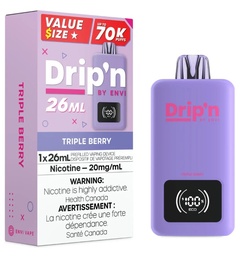 [dpv1607b-ab] Alberta *EXCISED* Disposable Vape Drip'n Envi 70K Triple Berry Box of 5