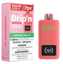 [dpv1608b-on] Ontario *EXCISED* Disposable Vape Drip'n Envi 70K Watermelona CG Box of 5