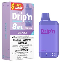 [dpv1703b-mb] Manitoba *EXCISED* Disposable Vape Drip'n Envi 8ML Grape Ice Box of 5