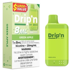 [dpv1704b-ab] Alberta *EXCISED* Disposable Vape Drip'n Envi 8ML Green Apple Box of 5