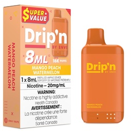 [dpv1705b-ab] Alberta *EXCISED* Disposable Vape Drip'n Envi 8ML Mango Peach Watermelon Box of 5