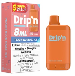 [dpv1706b-ab] Alberta *EXCISED* Disposable Vape Drip'n Envi 8ML Peach Blue Razz Ice Box of 5