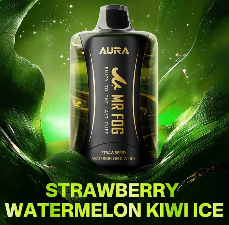 Alberta *EXCISED* Disposable Vape Mr Fog AURA 60K Strawberry Watermelon Kiwi Ice Box of 5
