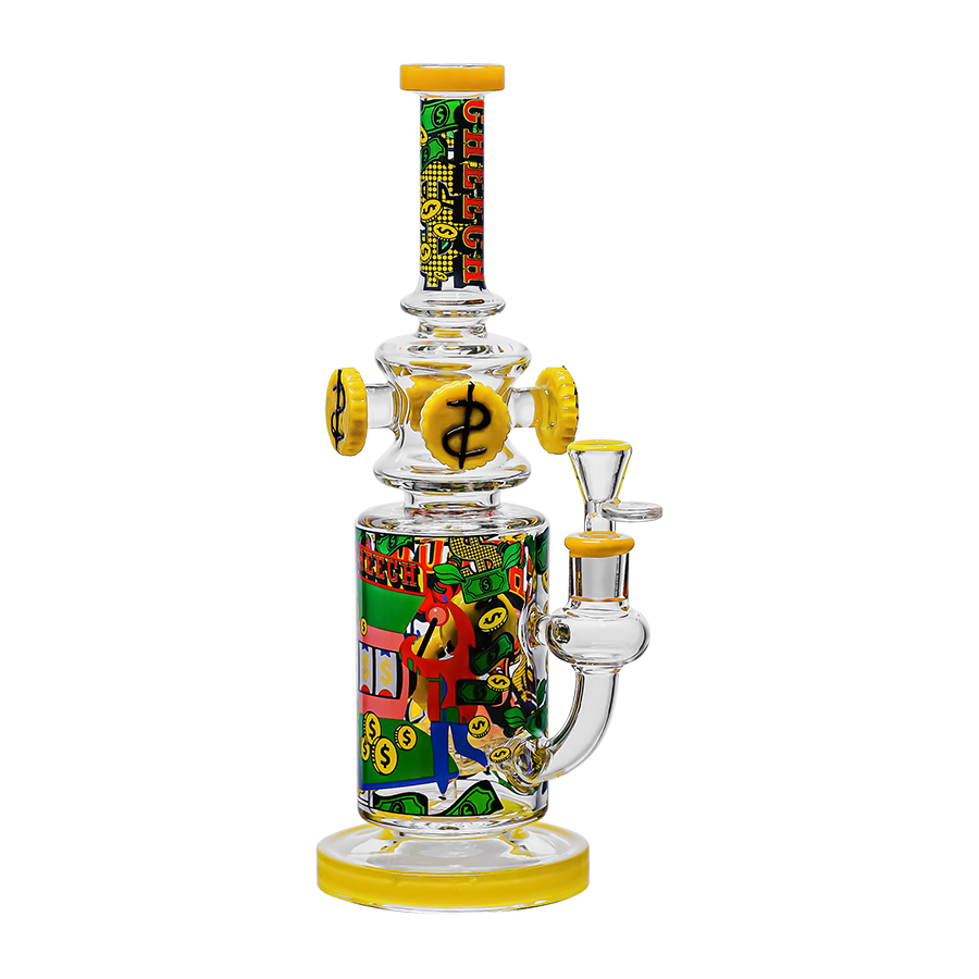 Glass Bong Cheech Glass Lets Gamble Design 13"
