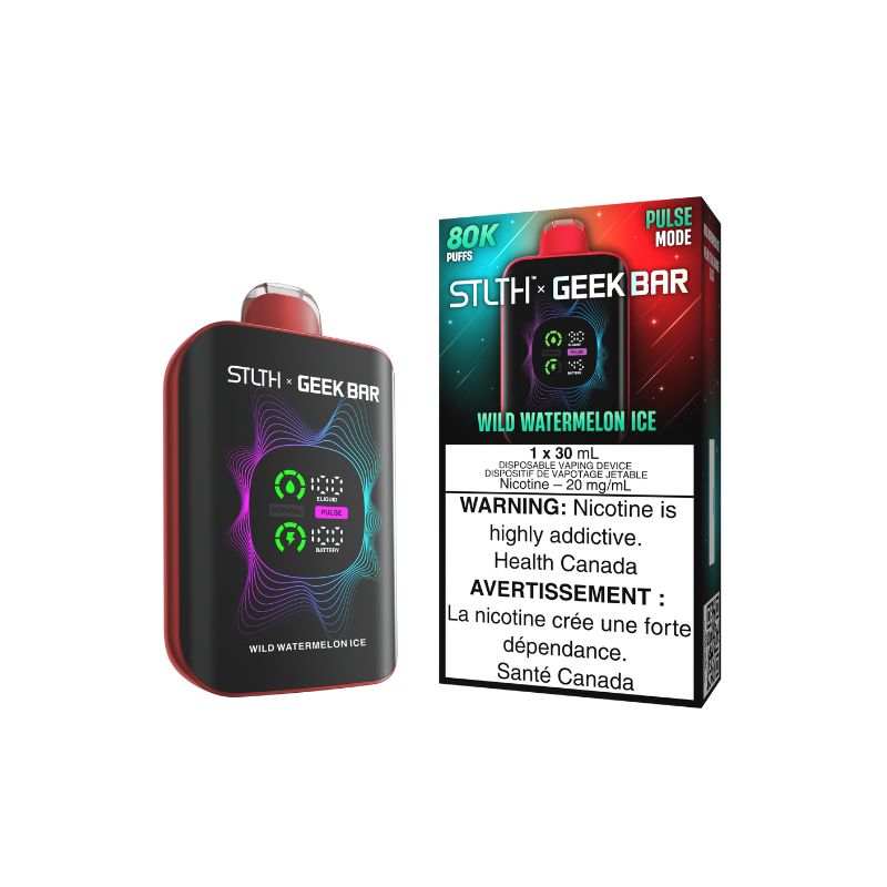 Manitoba *EXCISED* Disposable Vape STLTH X Geek Bar 80K Pulse Wild Watermelon Ice Box of 4