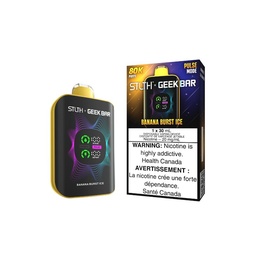 [sth3701b-ab] Alberta *EXCISED* Disposable Vape STLTH X Geek Bar 80K Pulse Banana Burst Ice Box of 4
