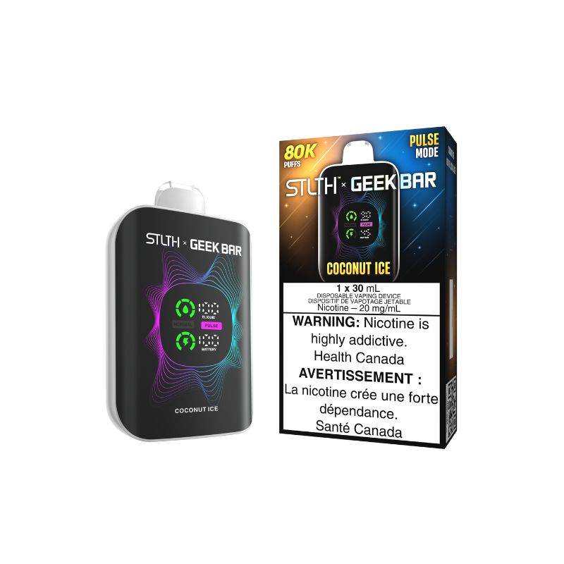 Alberta *EXCISED* Disposable Vape STLTH X Geek Bar 80K Pulse Coconut Ice Box of 4