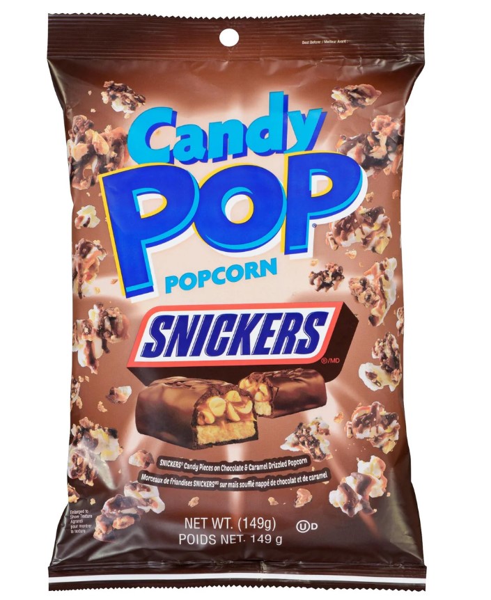 Snacks Candy Pop Snickers Popcorn 149g Box of 12