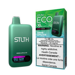 [sth3804b-mb] Manitoba *EXCISED* Disposable Vape STLTH Eco XL Green Apple Ice Box of 5