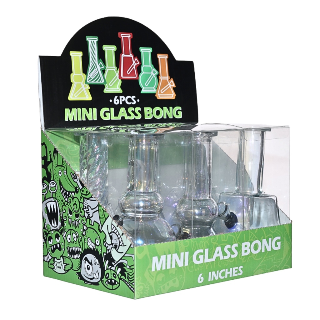Glass Bong Smoke Squad Smoke Squad Iridescent Mini Set 6" Box of 6