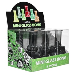 [aas011b] Glass Bong Smoke Squad Smoke Squad Mini Set 6" Box of 6
