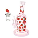 Glass Rig Pulsar Fruit Series Strawberry Cough Glow In The Dark Dab Rig Kit - 8"