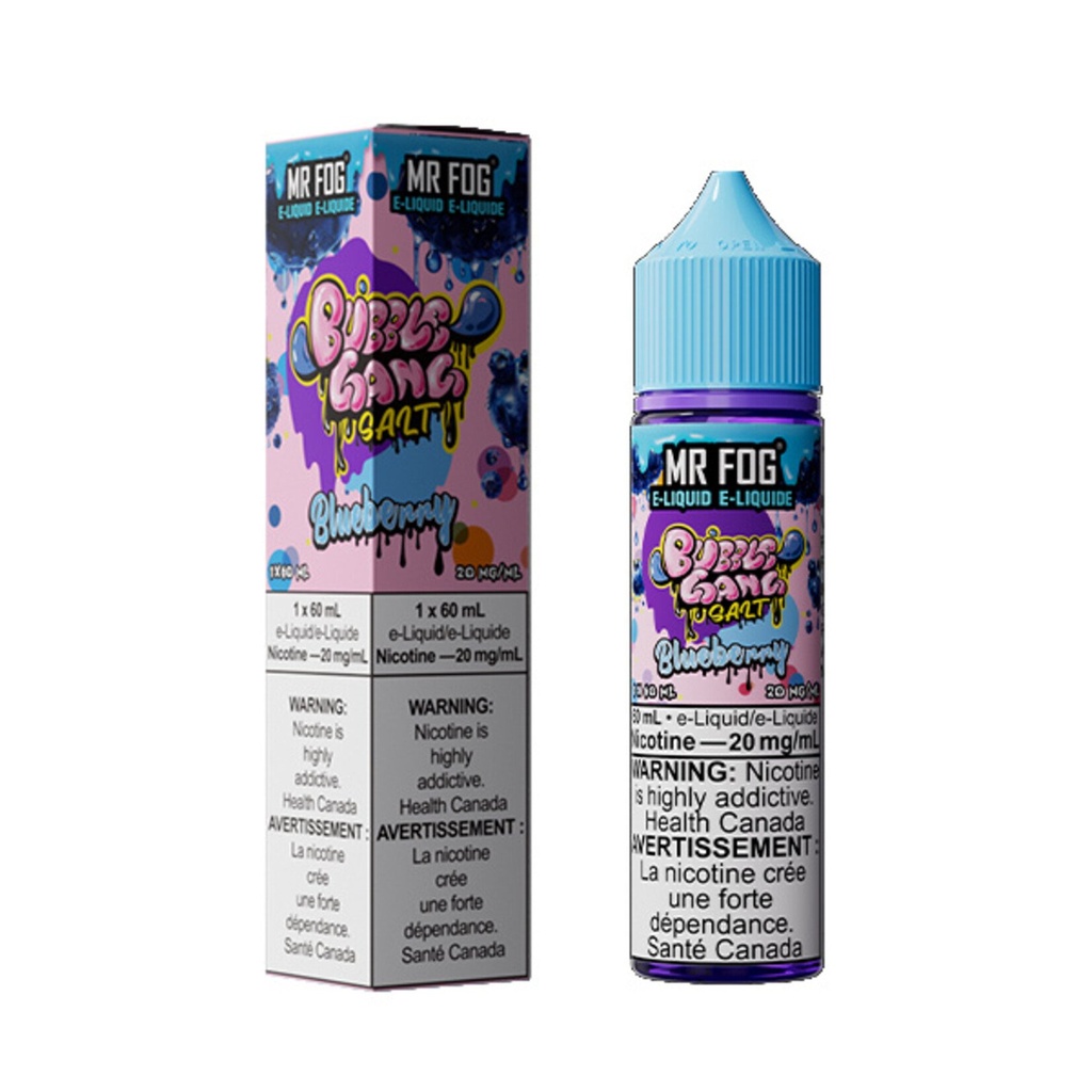 Ontario *EXCISED* Nicotine Liquid Mr Fog Bubble Gang Series Salt 60ml Blueberry