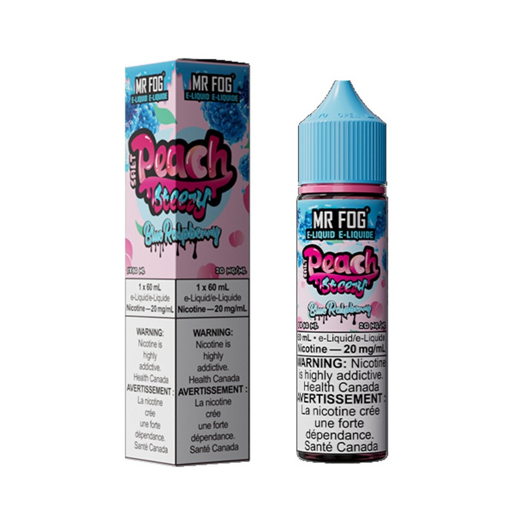 Ontario *EXCISED* Nicotine Liquid Mr Fog Peach Steezy Salt 60ml Blue Raspberry
