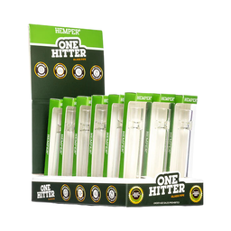 [aas018b] Glass One Hitter Hemper Clear 3" Box of 18