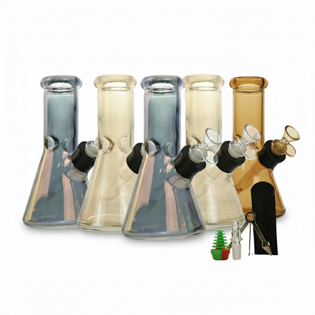 Glass Bong Arsenal Glass Translucent Color 6-in-1 Glass Bong Kit 8"