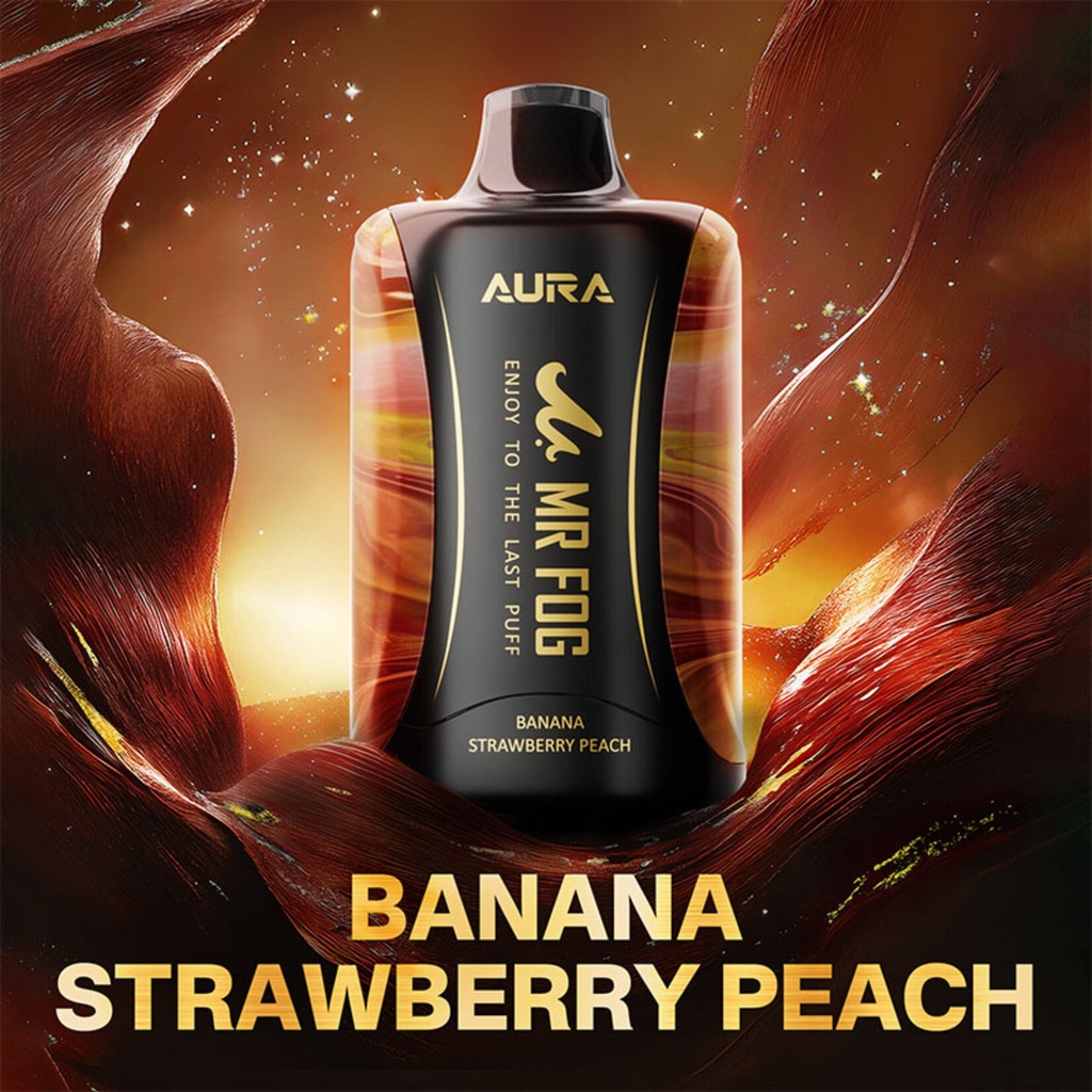 Alberta *EXCISED* Disposable Vape Mr Fog AURA 60K Banana Strawberry Peach Box of 5