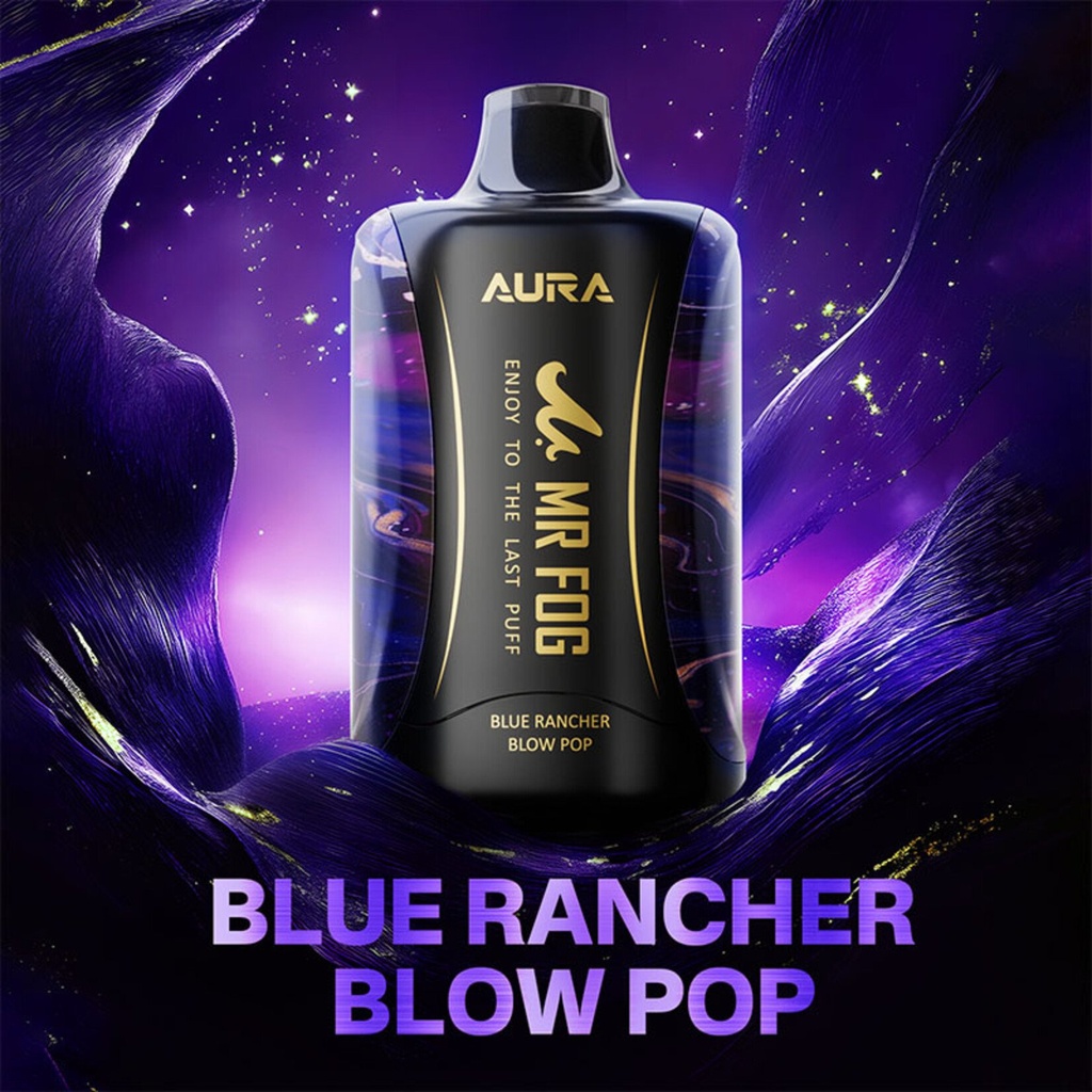 Alberta *EXCISED* Disposable Vape Mr Fog AURA 60K Blue Rancher Blow Pop Box of 5