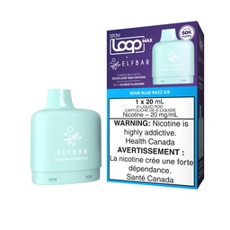 [sth3911b-mb] Manitoba *EXCISED* Nicotine Pod STLTH Loop Max Elfbar 50k Sour Blue Razz Ice Box of 4