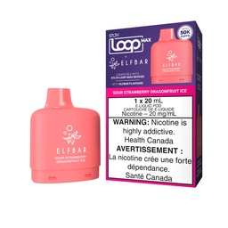 [sth3915b-mb] Manitoba *EXCISED* Nicotine Pod STLTH Loop Max Elfbar 50k Sour Strawberry Dragonfruit Ice Box of 4