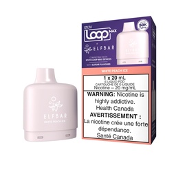 [sth3920b-mb] Manitoba *EXCISED* Nicotine Pod STLTH Loop Max Elfbar 50k White Peach Ice Box of 4