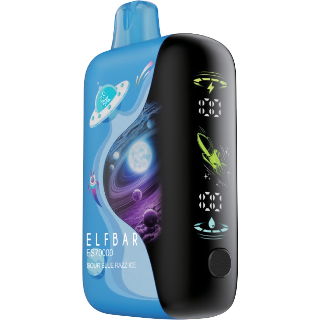 Manitoba *EXCISED* Disposable Vape Elf Bar FS70K Sour Blue Razz Ice Box of 4