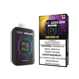 [sth3722b-mb] Manitoba *EXCISED* Disposable Vape STLTH X Geek Bar 80K Pulse Sour Grape Ice Box of 4
