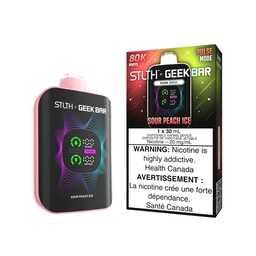 [sth3723b-mb] Manitoba *EXCISED* Disposable Vape STLTH X Geek Bar 80K Pulse Sour Peach Ice Box of 4