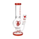 Glass Bong Pulsar Cupids Heart Bubble Base Glass Water Pipe 12"
