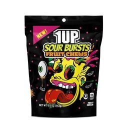 [es1103b] Snacks 1UP Sour Bursts Fruit Chews Tongue Red 142g Box of 10