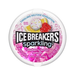 [es1106b] Snacks Ice Breakers Sparkling Raspberry Lemonade Seltzer Tins Box of 8