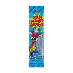 [es1112b] Snacks Sour Power Blue Raspberry Candy Straws Box of 24