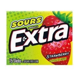[es1124b] Snacks Extra Sours Strawberry Gum Box of 10